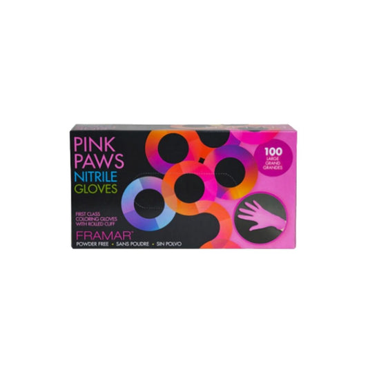 Pink Paws Nitrile Gloves Large 100 Count