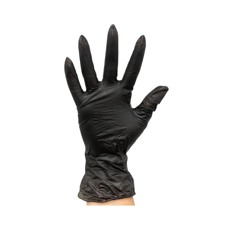 100 Count Black Vinyl Gloves (S)