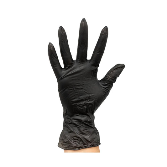 102 Count Black Vinyl Gloves (L)