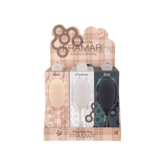 Plaid Hair Day Detangling Brush Display